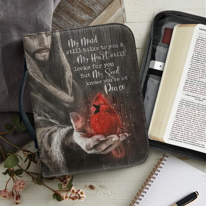 The Love Of GOD-bolsos con cremallera para mujer, impresión personalizada, funda de la Biblia de la Iglesia, bolsos de PU, libro de estudio, cajas de almacenamiento