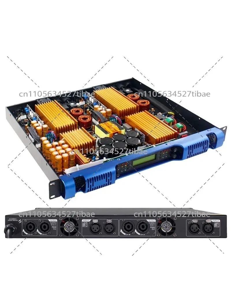 Class D Professional Amplifier Audio Amplifier 4-channel Stereo power amplifier 1U size 1200Wx4 for DJ sound set