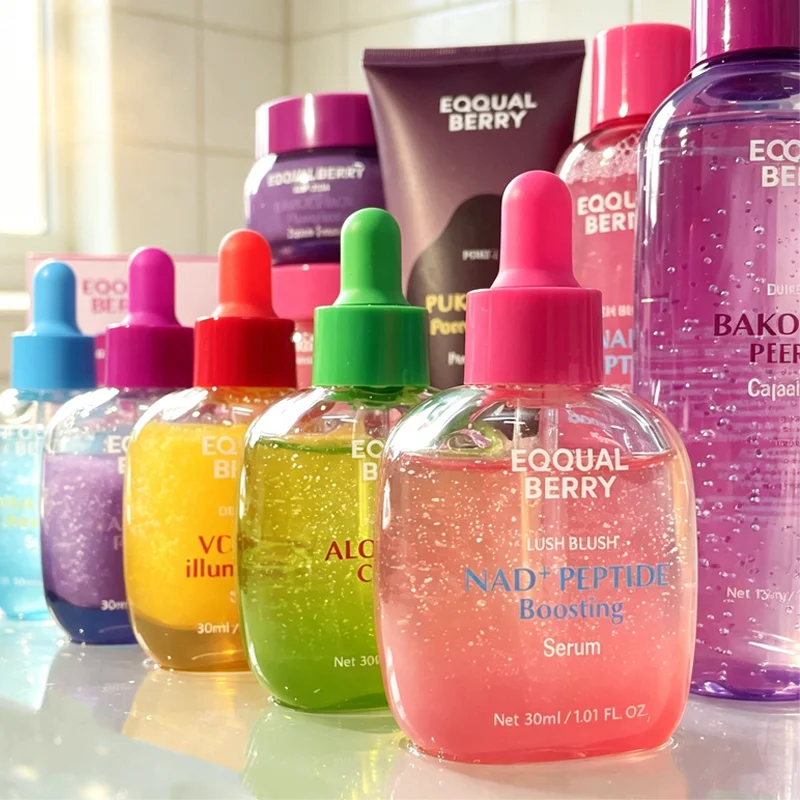 EQQUALBERRY Multi Color Facial Serum PDRN Peptide Vitamin Hyaltain Skin Care Essence Hydrating Calming Brightening Face Serum