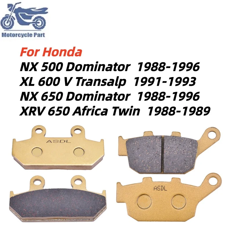 Motorcycle Front Rear Brake Pads Set For Honda NX500 NX650 NX 500 650 Dominator XL600 XL 600 V Transalp XRV650 XRV 650 1988-1996