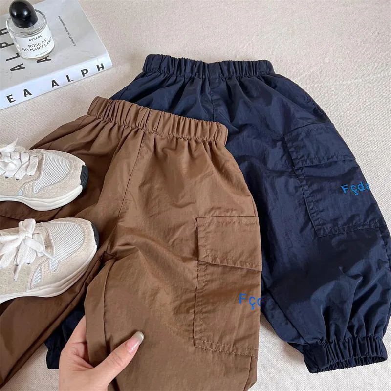 Setelan Olahraga Kasual Anak Musim Gugur 2025, Jaket + Celana 2pcs untuk Anak Laki-laki dan Perempuan, Setelan Celana Cargo Vintage untuk Anak