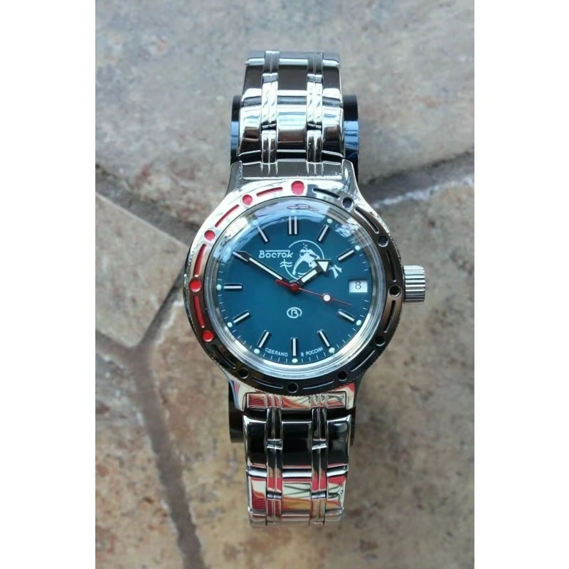 ساعة عسكرية برمائية فروجمان ساعة ميكانيكية أوتوماتيكية للرجال 200 متر مقاومة للماء مضيئة للغوص