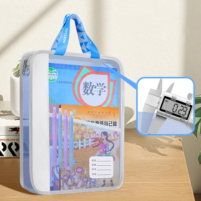 Transparent Stationery Storage Folder Hot Thicken Mesh Zipper File Packing A4 Size School Office Supplies Travel Storage Bags