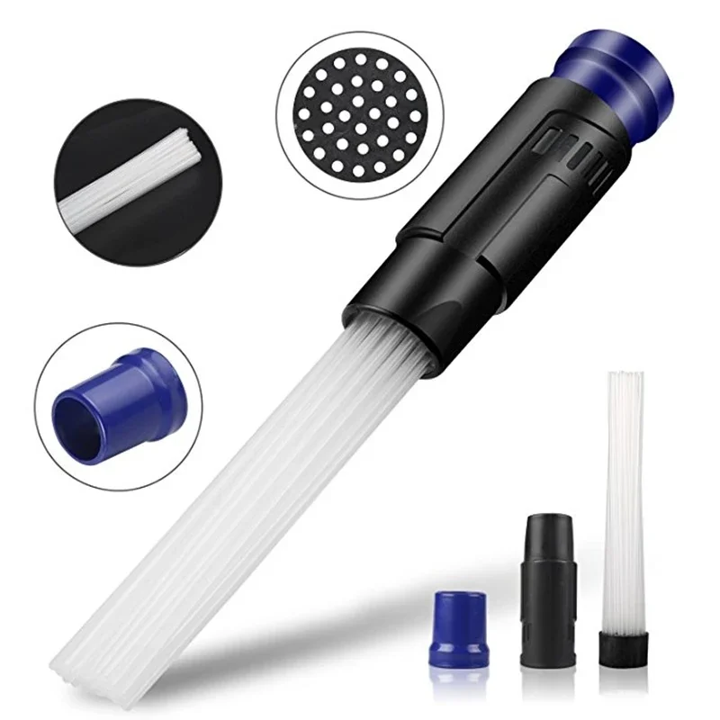 Multi-Diameter Straw Tube Cleaning Brush, Vacuum Attachment Gap Cleaner for Keyboard Car Vent Dust Debris Removal Tool