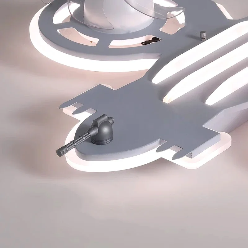 Levou lâmpada do teto com controle remoto, Fan Shaped Light, Fit for Square Fans, Modern Style