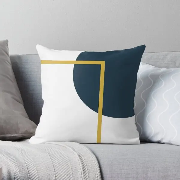 

Abstract Geometric Minimalist Navy Blue Printing Throw Pillow Cover Sofa Waist Cushion Case Pillows not include One Side