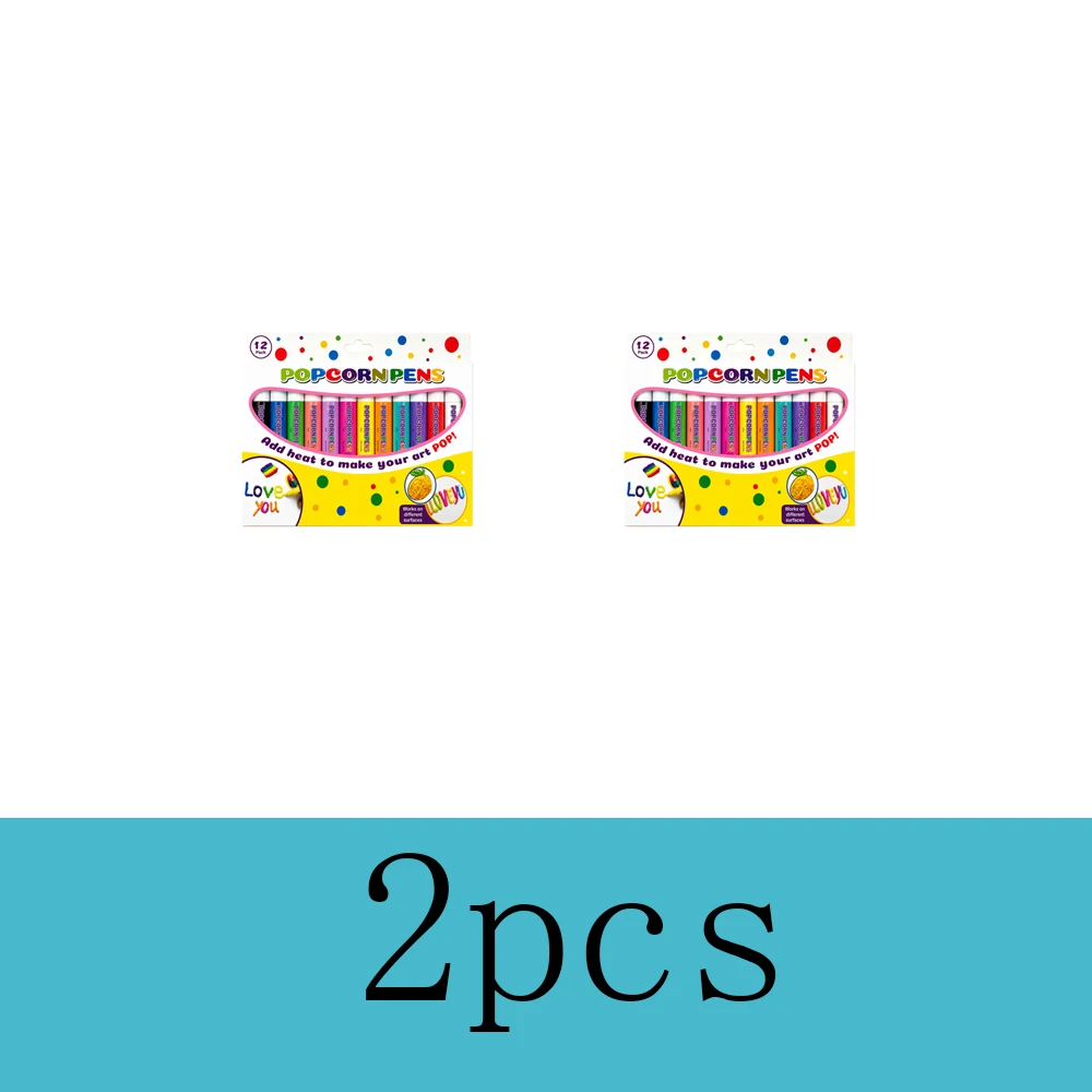 Puffy Popcorn Stift-Set, Glattes, Leicht zu Färbendes 3D-Kunst-Marker-Kit für Journaling, Notizbücher, Grußkarten & Doodle-Graffiti