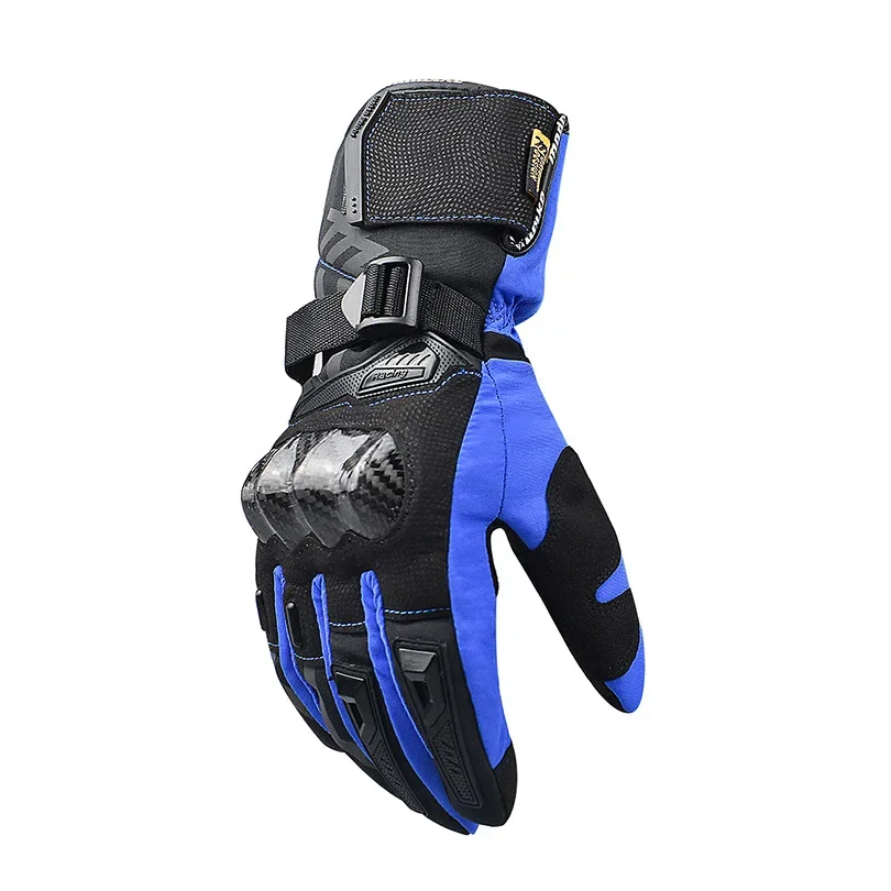 Winter Motorcycle Touchscreen Gloves Carbon Fiber Reinforced Waterproof Gloves Impact-Resistant Thermal Lined Off-Road Riding