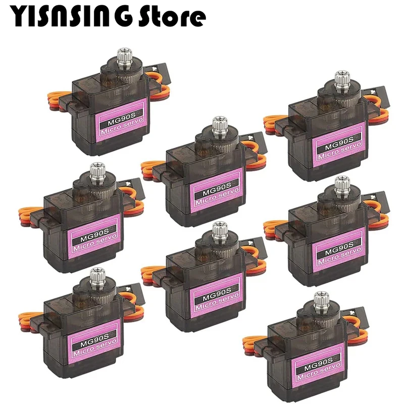 1-10PCS MG90S Micro Servo Motor Metal Gear Analog RC Servomotor 180 360 Degree For Mini Car Airplane Helicopter Arduino Robot