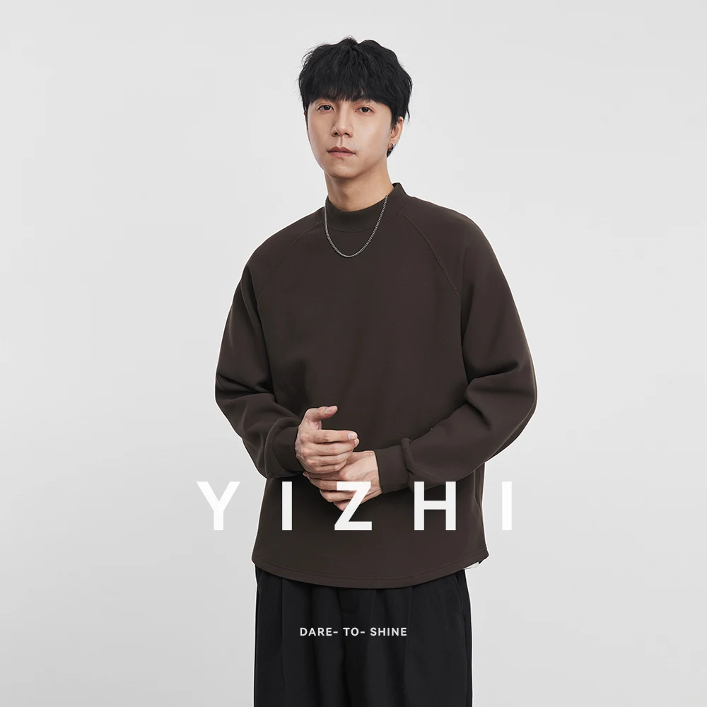 

Fashion Men's Casual Fashion High Neck Long Sleeve T-shirt 2025 Autumn Winter New Loose Fashion Men's Bottoming Shirt Tops Trend