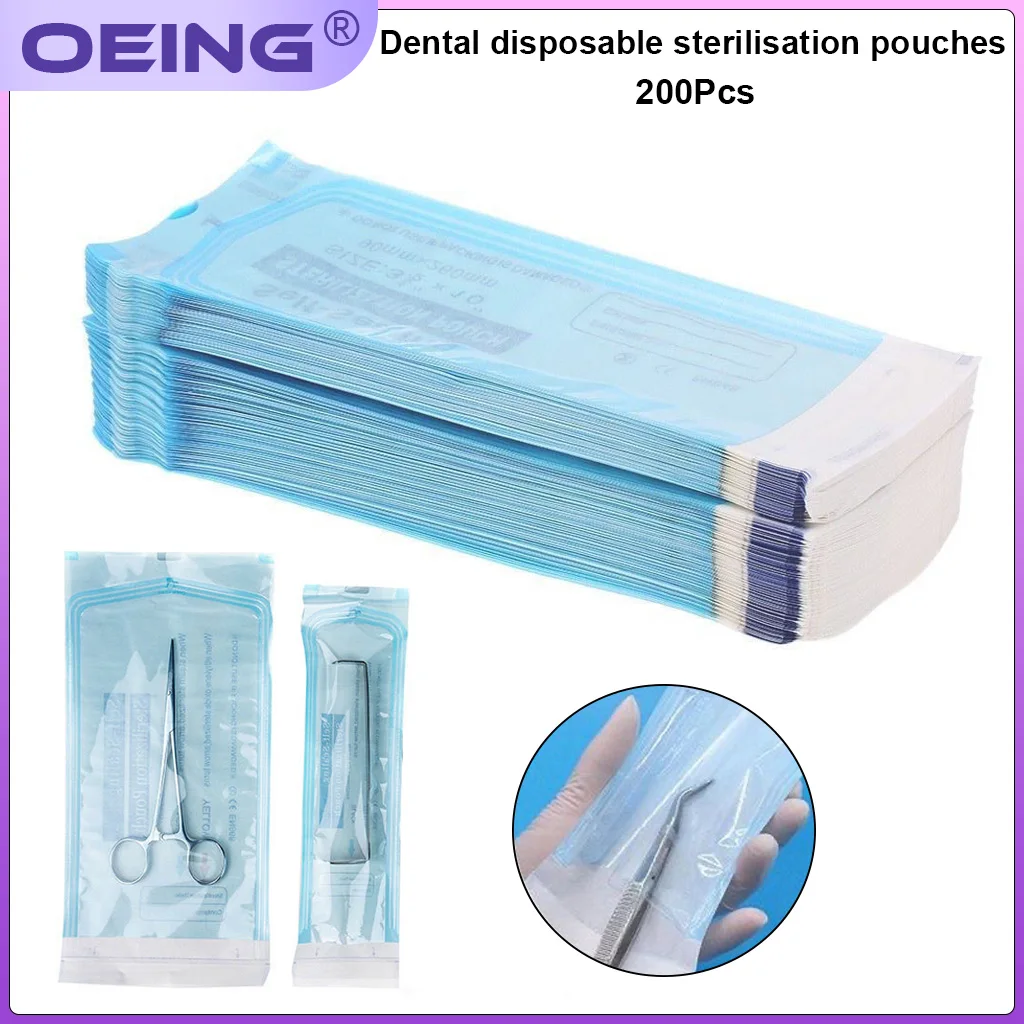 Dental Disposable Sterilisation Pouches Oral Instrument Packaging Self-Adhesive Pouches with Disposable Plastic Seals