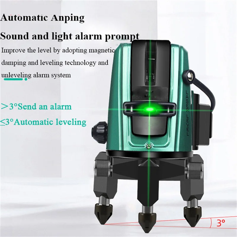 New Ultra Bright High Precision 5 Lines 6 Points Green Light Laser Level Construction Tools Laser Levelers With Remote Control