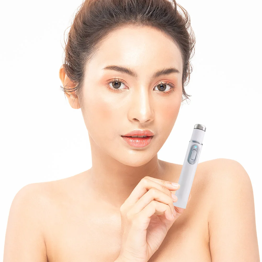Blauw licht acne pen verwarmd oogschoonheidsapparaat oogmassage-instrument voor donkere kringen oogzakken wallen onder de ogen