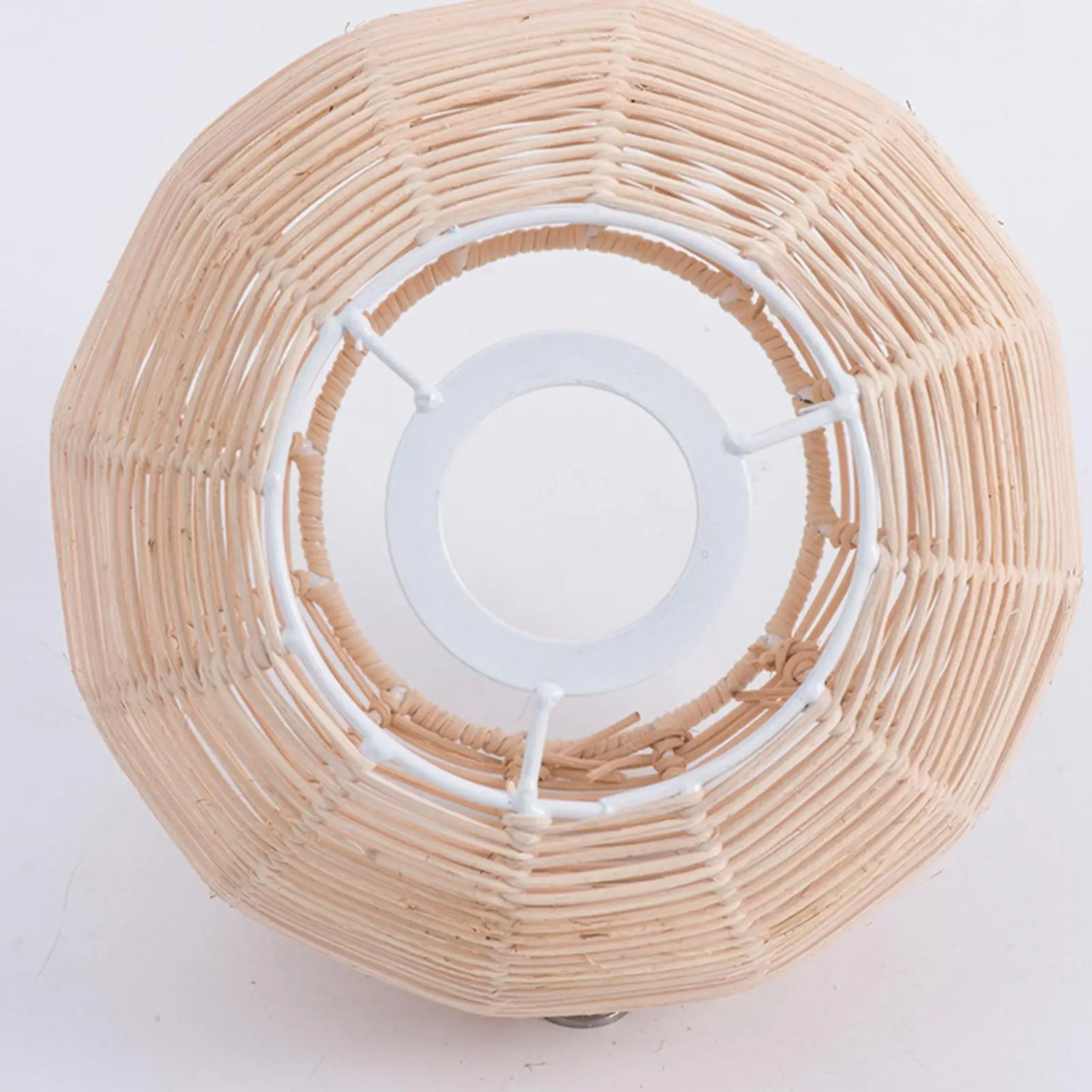Natural Rattan Weaved Lamp Shade Hanging Pendant Light Cover for Living Room Bedroom Study Room Cafe Bar Farmhouse Decor