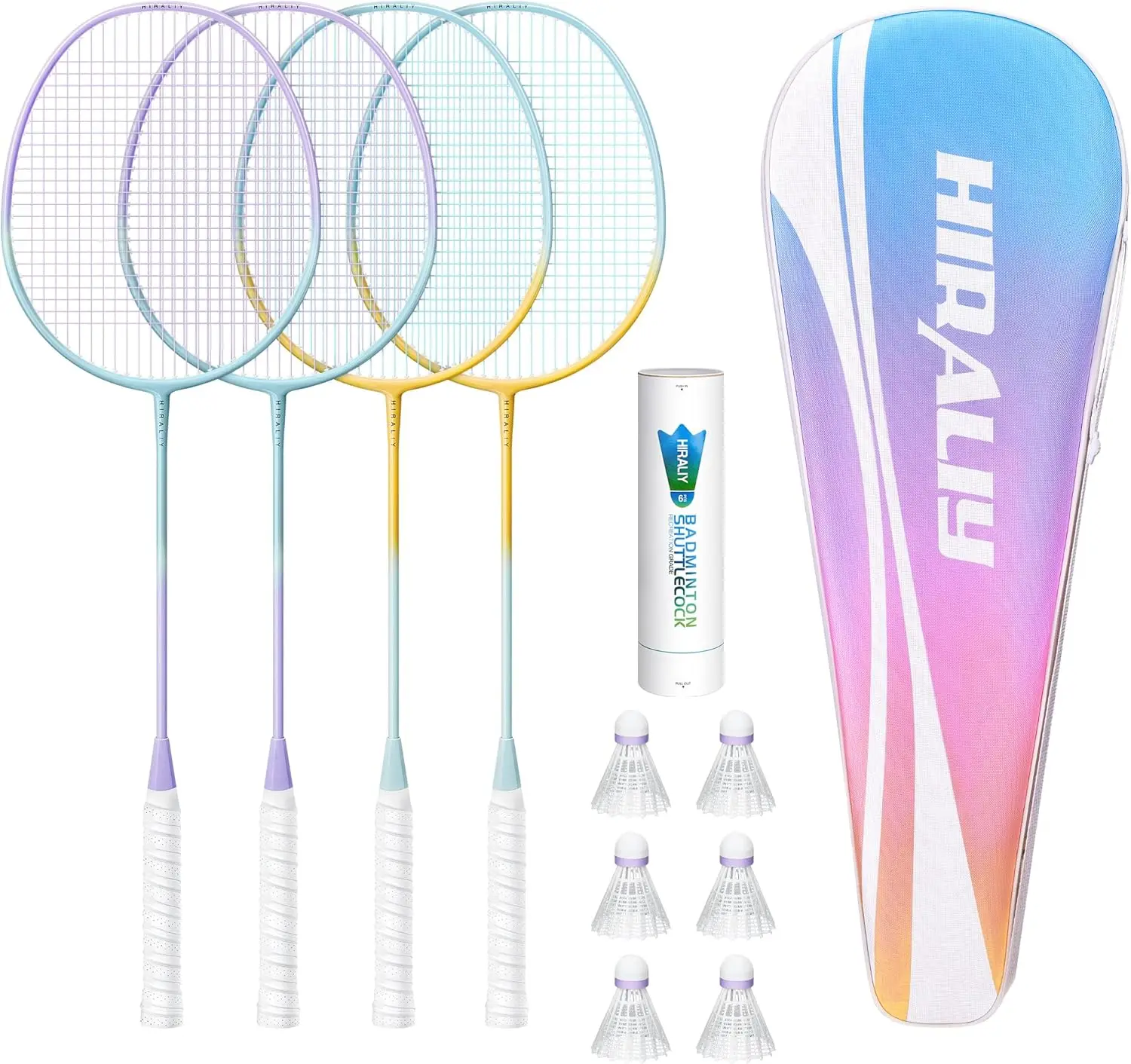 

Badminton Rackets Set for Backyards, Includes 2/4 Rackets, 6/12 Birdies, Carrying Bag - Outdoor Game for Adults and Beginners