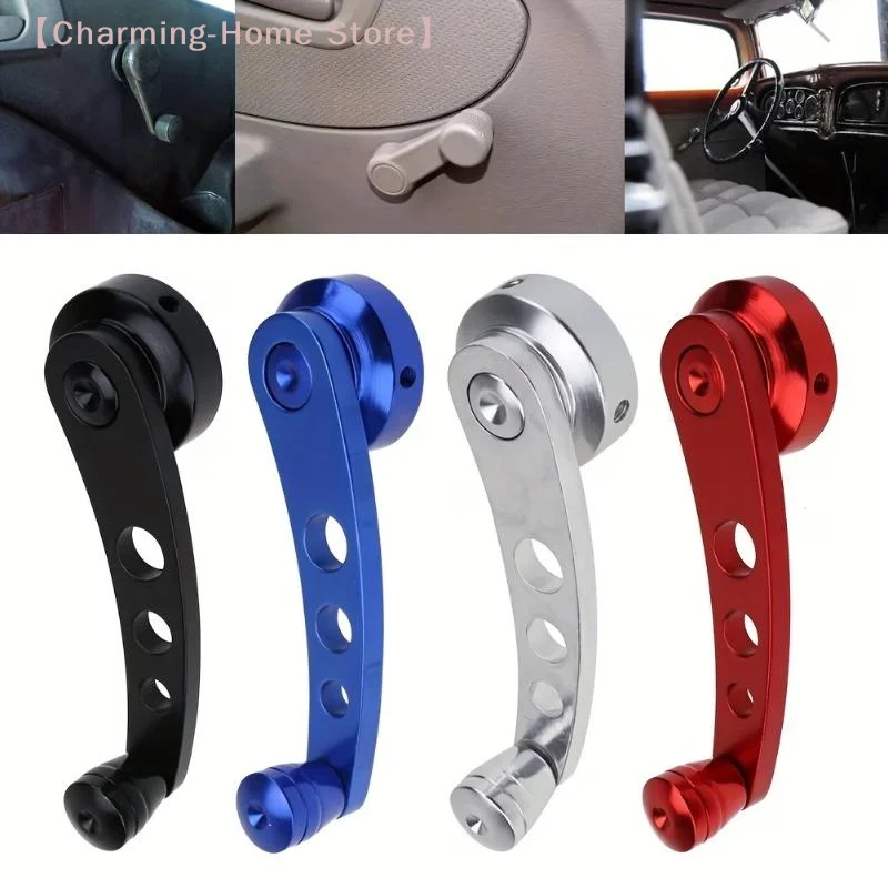 【M】2Pcs Universal Car Window Rocking Handle Riser Winder Aluminum Alloy Winder Handle Crank Riser Kit Universal Replacement