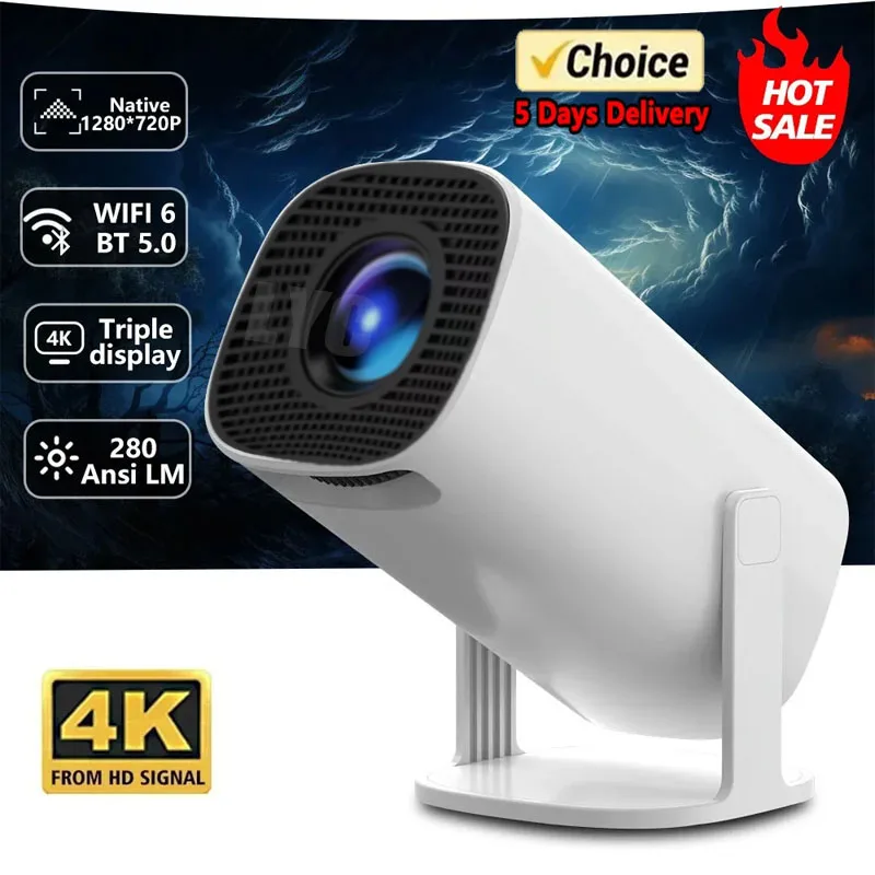 

2024 New 4K Android 11 Dual Wifi6 200 ANSI Allwinner H713 BT5.0 1080P 1280*720P Home Cinema Outdoor portable Projetor