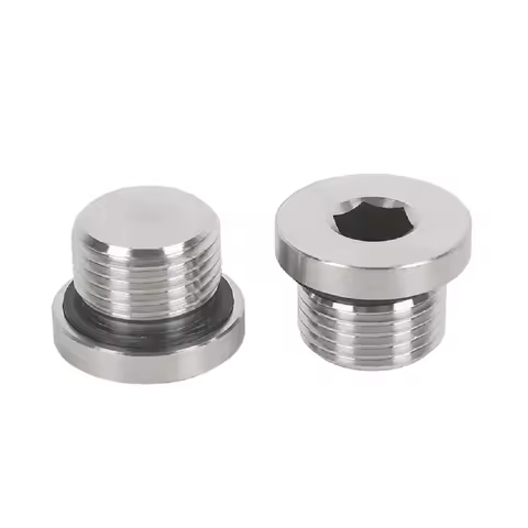 1pcs 304 stainless steel hexagon socket with ED ring sealing plug Flange face oil plug bulkhead