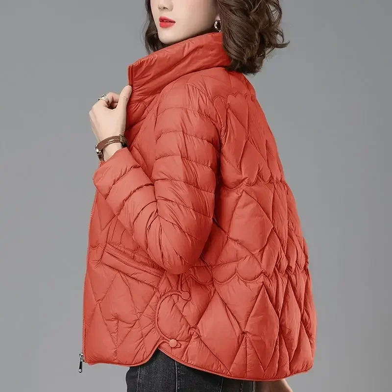 Women Down Cotton Jackets Winter Coat Loose Warm Casual Solid Coat