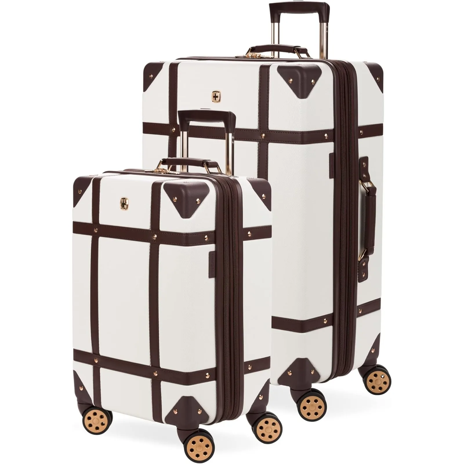 

US 7739 Hardside Luggage Trunk with Spinner Wheels, White, 2-Piece Set (19/26)