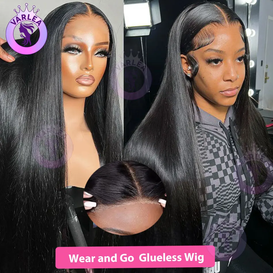 

5x5 Glueless Wigs Human Hair Wear and Go Pre Cut 4x4 Lace Closure Wig 200% Density No Glue Straight Human Hair Wigs Glueless Wig