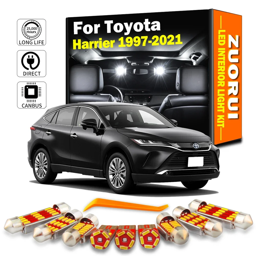 ZUORUI LED Interior Map Dome Reading Trunk Light Kit For Toyota Harrier 1997-2016 2017 2018 2019 2020 2021 Accessories Canbus