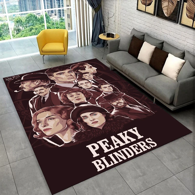 Classic P-Peaky Blinders Tommy Shelby Non-Slip Area Rug for Living Room Bedroom Playroom,Carpet Floor Mat for Home Decor Holiday