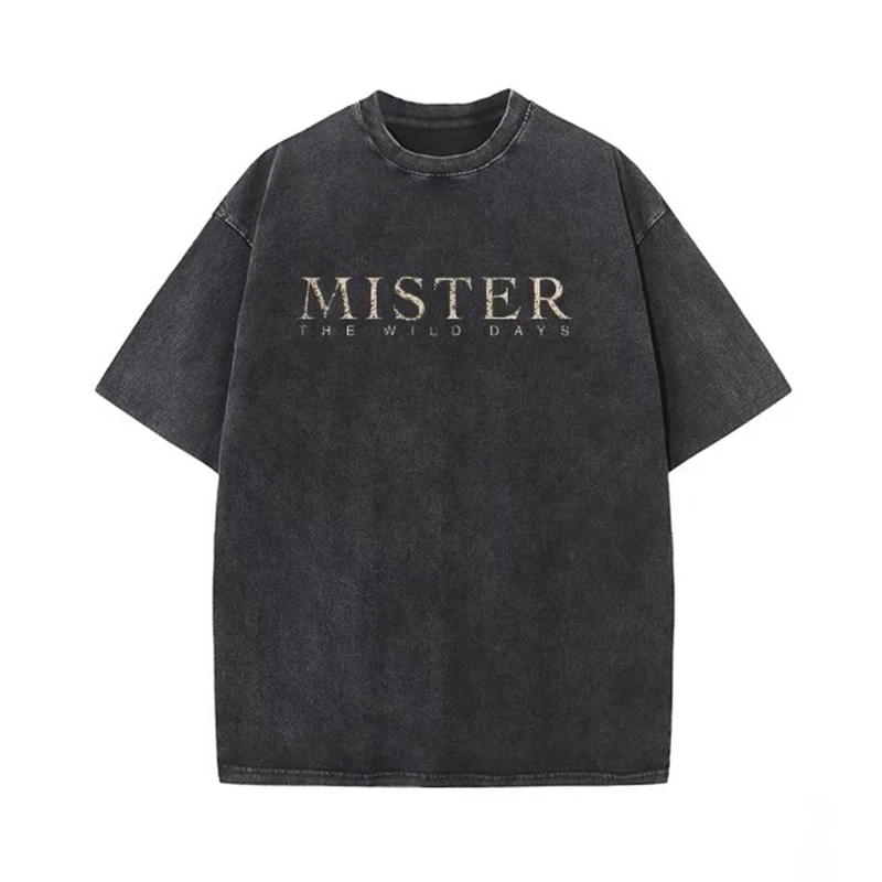 HOPE2025 Summer New MISTER Washed and Old Pure Cotton Flying Bird City Soaring Men's and Women's Same Short-sleeved T-shirt