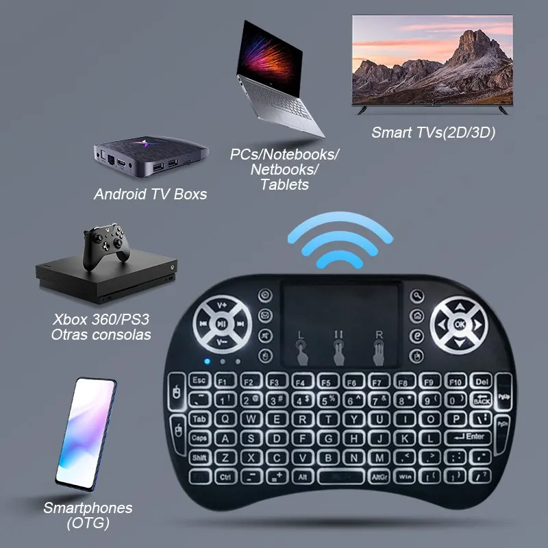 Wireless Mini Keyboard Flight Mouse 2 4g Large Touchpad Digital Computer Dry Battery USB Charging Dual Purpose Keyboard image 6