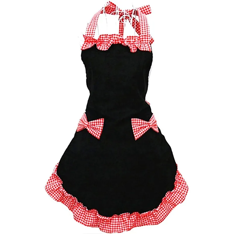 Sexy Woman Apron Tool for Maid Outfit Dress Restaurant Kitchen Cleaning Short Color Coffee Shop Lovely Bow Lace Bowknot Apron