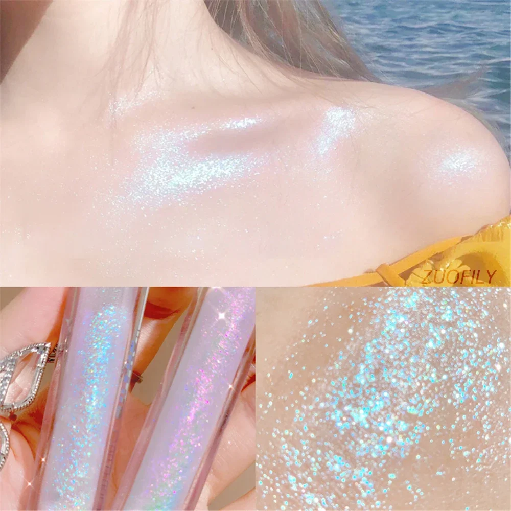 Heallor Vloeibare Oogschaduw Water Licht Diamant Heldere Glitter Vloeibare Markeerstift Gepolariseerde Hoogglans Paletten Cosmetica Roze Blauw