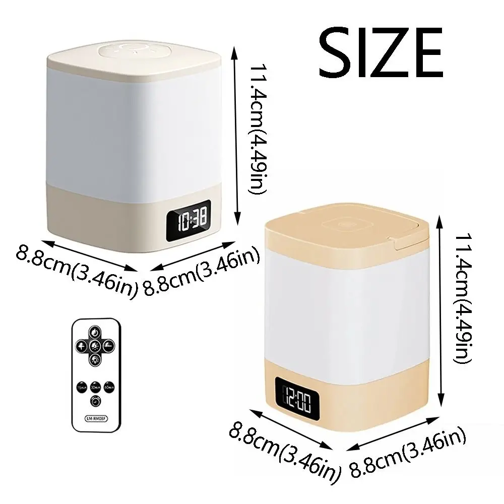Portable Touch LED Night Light Time Display Dimmable Light Clock Night Light Wireless Remote Control Desk Lamp Bedroom Lighting