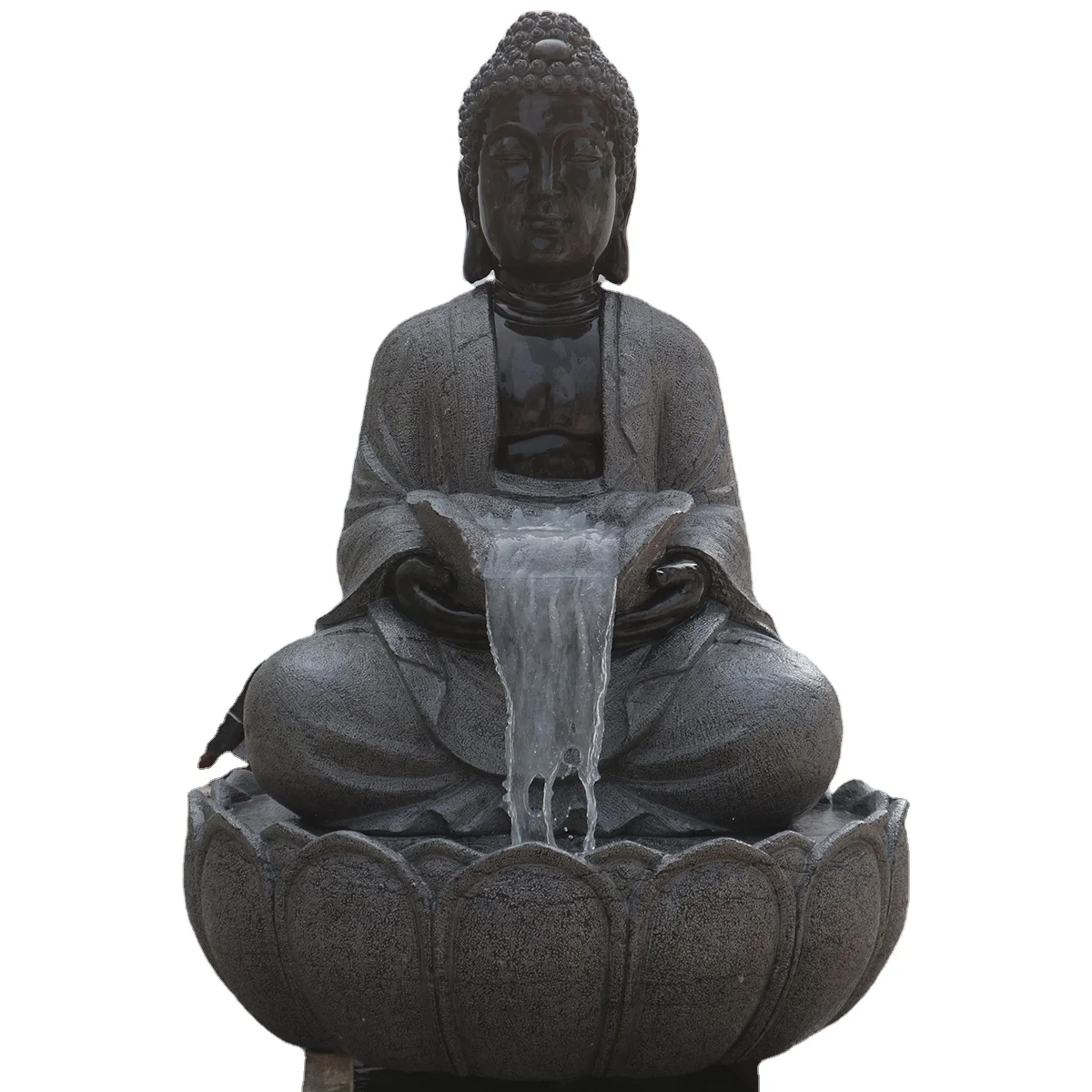Manufacturer Custom Natural  Black Hand Carved Marble Outdoor Garden Buddha Statues Fountain Sculpture Deposit Only
