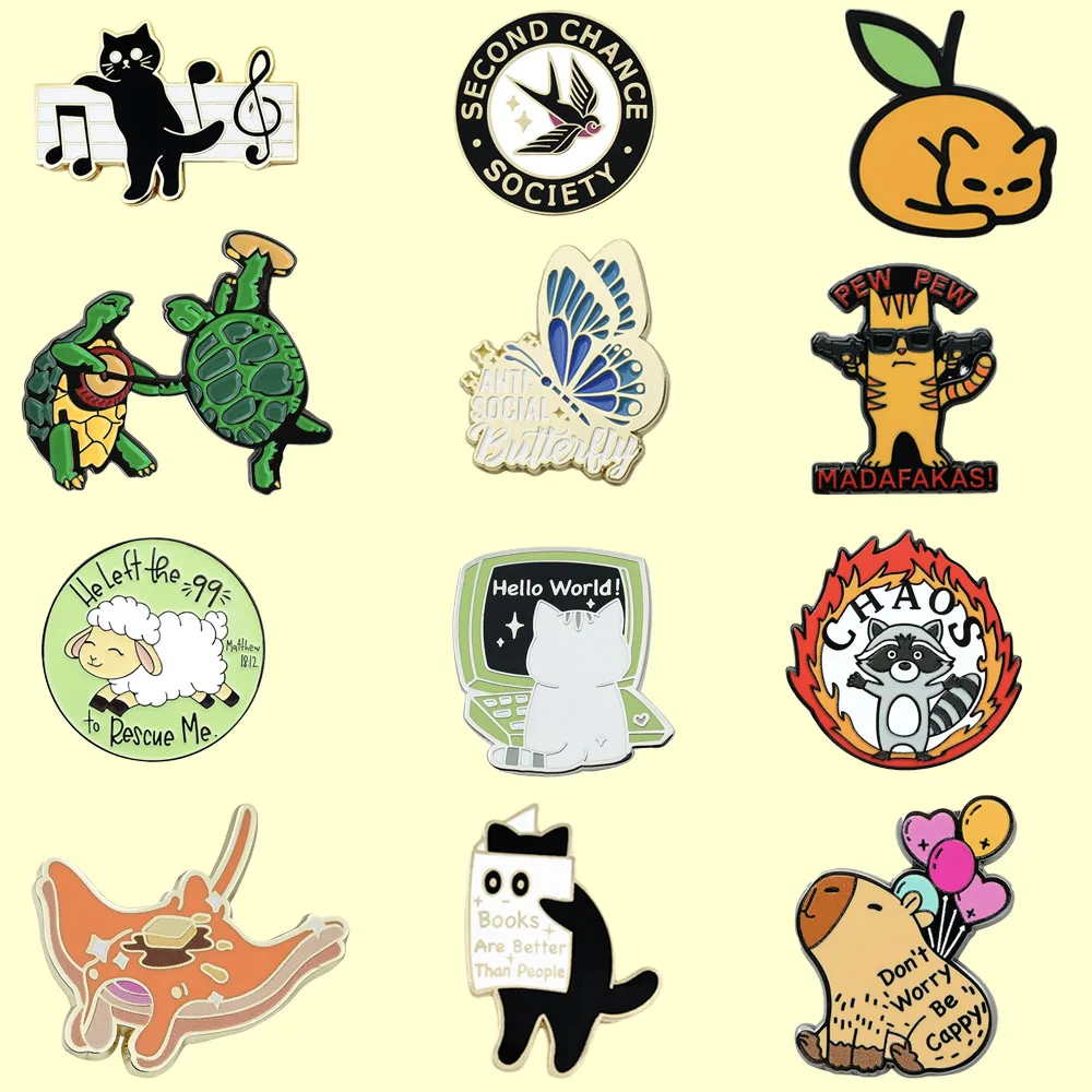 Креативная мультяшная брошь в виде животного, енот, дьявол, луч, мультяшная эмалированная булавка, модный воротник, ювелирные изделия, булавка серии любителей животных Креативная мультяшная брошь в виде животного, енот, дьявол, луч, мультяшная эмалированная булавка, модный воротник, ювелирные изделия, булавка серии любителей животных