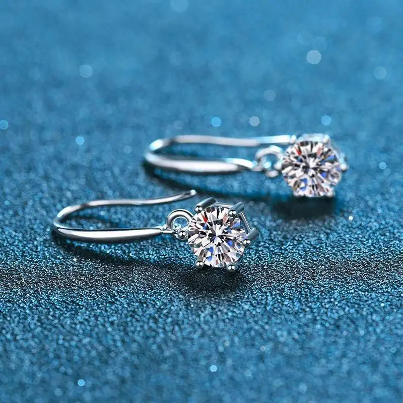 JoiasHome Tropfenohrringe aus 925er-Sterlingsilber, 0,5 Karat, funkelnder Moissanit, für Damen, klassischer edler Schmuck, besteht den Diamanttest – Detail 4