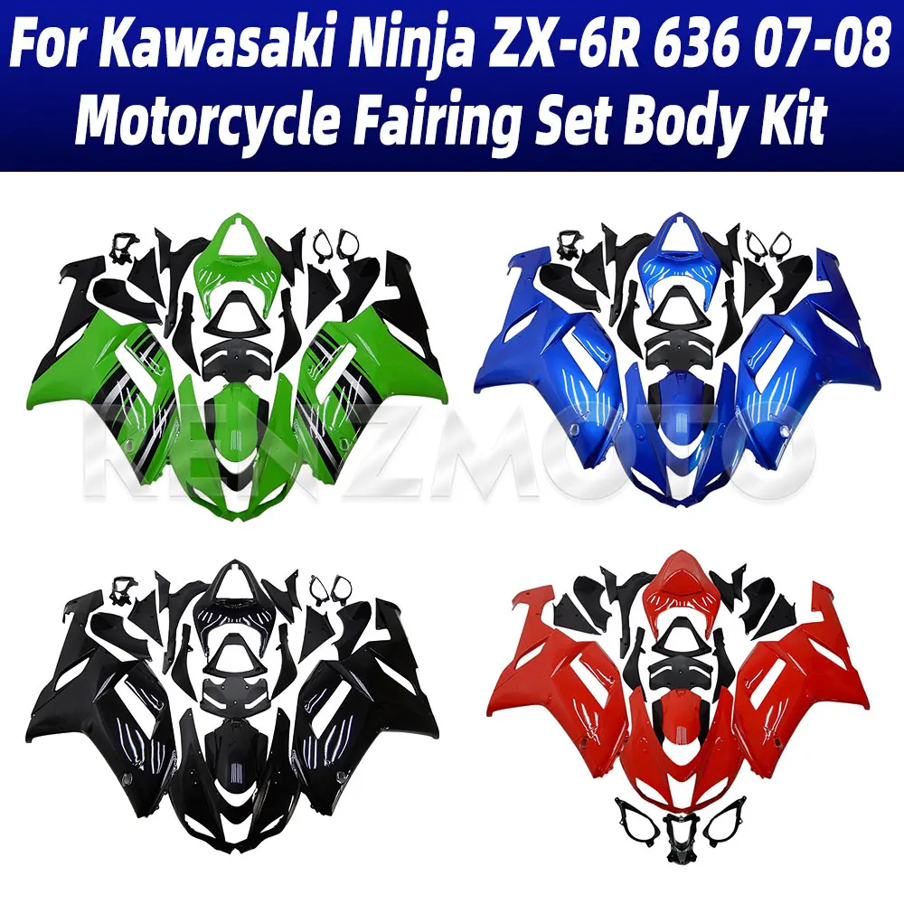 

New ABS For Kawasaki Ninja ZX-6R 636 2007-2008 Motorcycle Bike Fairings Set Body Kit Bodywork Set Shell Injection ZX6R 636 K0607