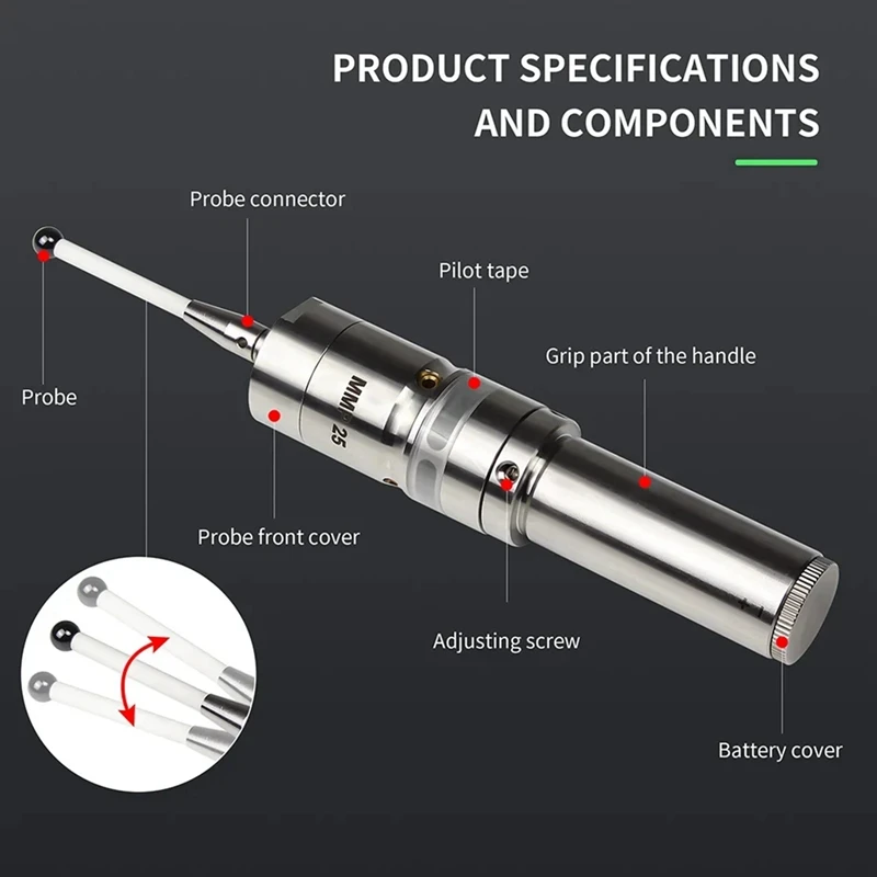 MMP25 3D Light Edge Finder CNC Machining Center Sub-Center Rod Detection Sensor Glowing Sound High Precision 0.001