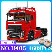 MOULD KING Technical FH16 Pneumatic Tractor Model 19015 Heavy Duty Trailer Truck Building Block Brick Children MOC Toys Gifts