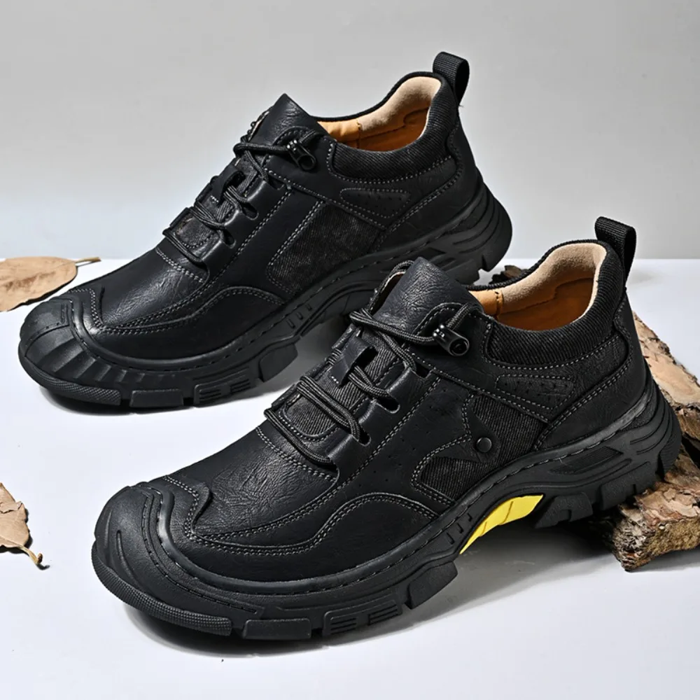 

Outdoor Soft Sole Lace Anti-collision Camping Hiking Shoes Men Genuine Leather Sports Man Casual Shoes Walking Climbing Ootwear