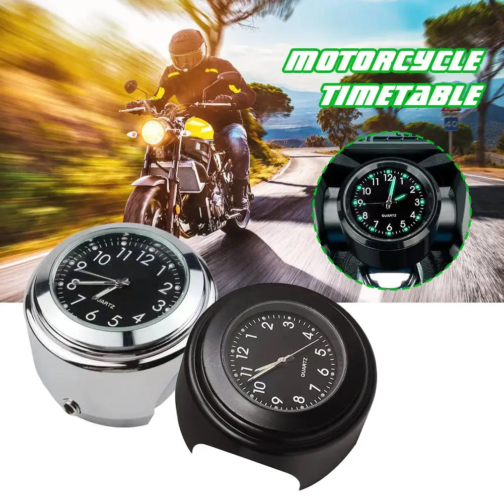 

Motorcycle Handlebar Clock Durable Stainless Steel Refit Night Vision Waterproof Shockproof Buckle Motobike Bicycle Watch