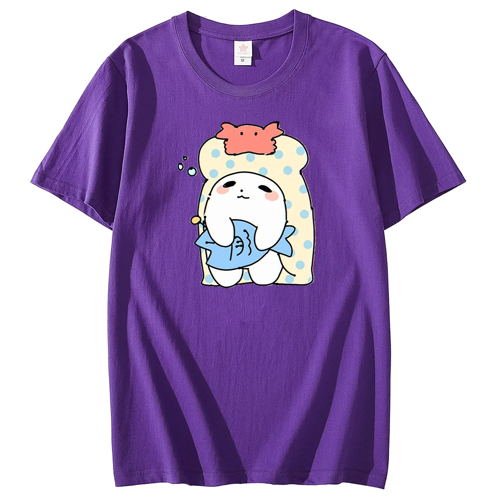 Sanrio T-shirt Marumofubiyori Men's and Women's T-shirt Casual Hip Hop Street Clothing Short T-shirt Student Printed T-shirt