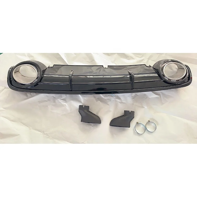 Hot RS6 Style Rear Bumper Diffuser With Exhaust Tailpipe Nozzle Non Sline For Audi A6 S6 C6 2005 2006 2007 2008 2009 2010 2011