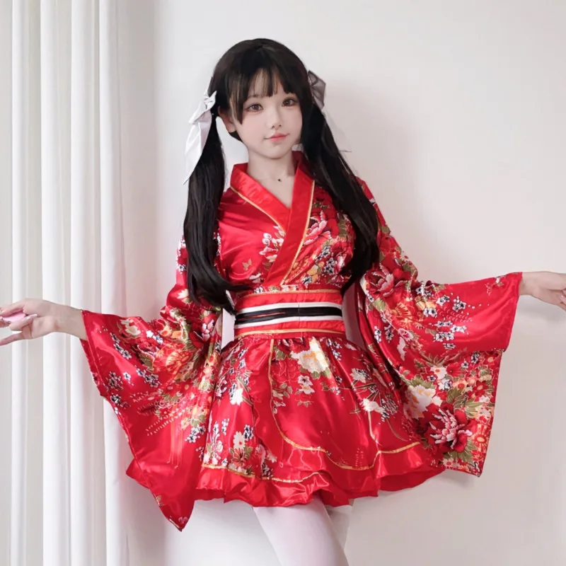Traje Formal japonés, Kimono tradicional, ropa de Cosplay, traje de mujer de Kimono Yukata modificado estampado de verano y estilo japonés