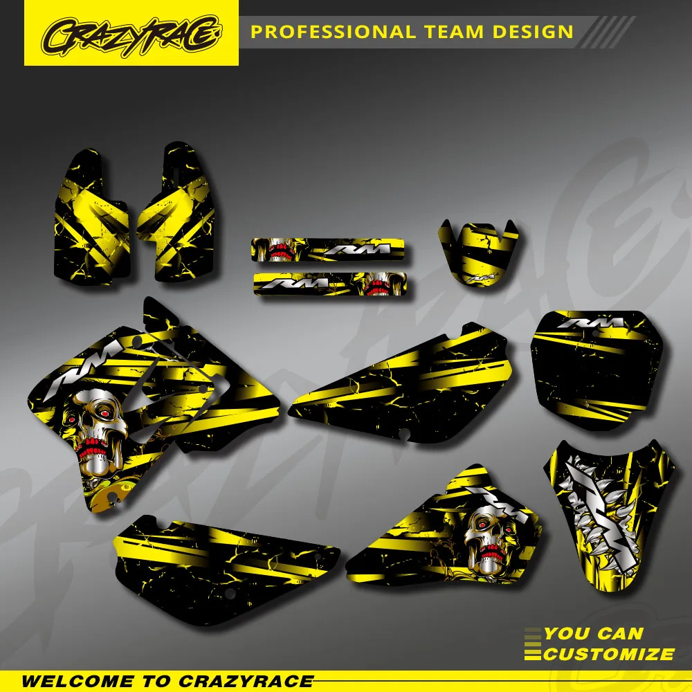 Motorcycle GRAPHICS & BACKGROUNDS DECALS LABELS Kits Fit For SUZUKI RM85 2002 2003-2008 2009-2012 2013 2014 2015 Custom Number