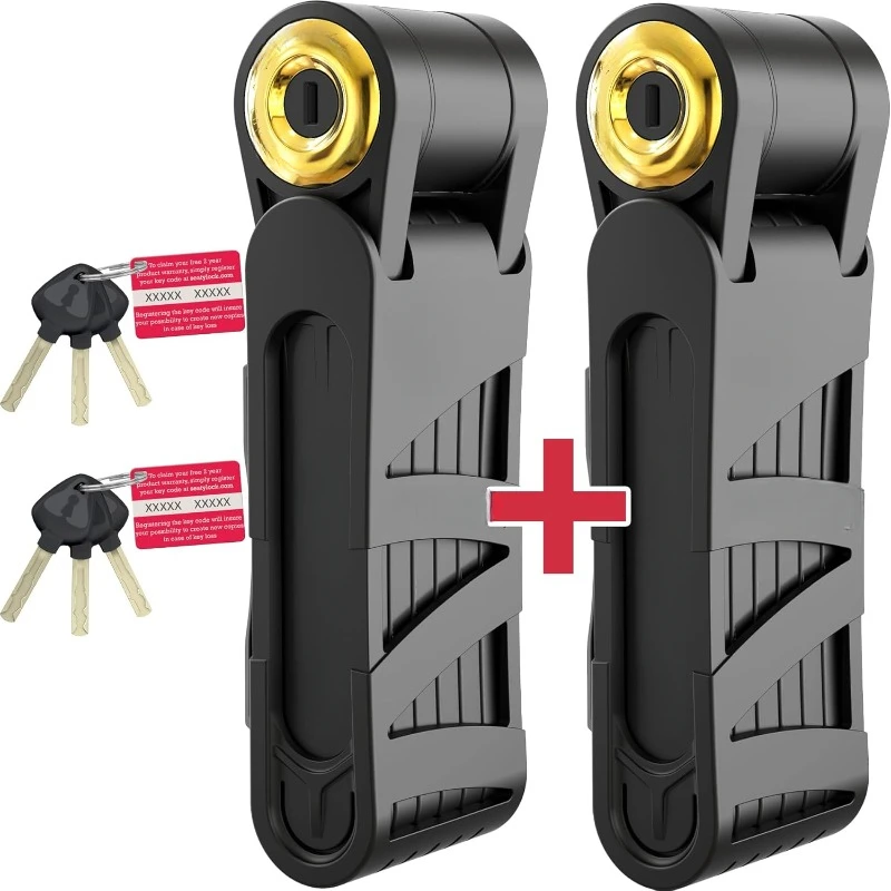 home.FoldyLock Forever Folding Bike Lock Set  18/18 Sold Secure Gold Bicycle Locks for Bicycles & E-Bikes - 35.4