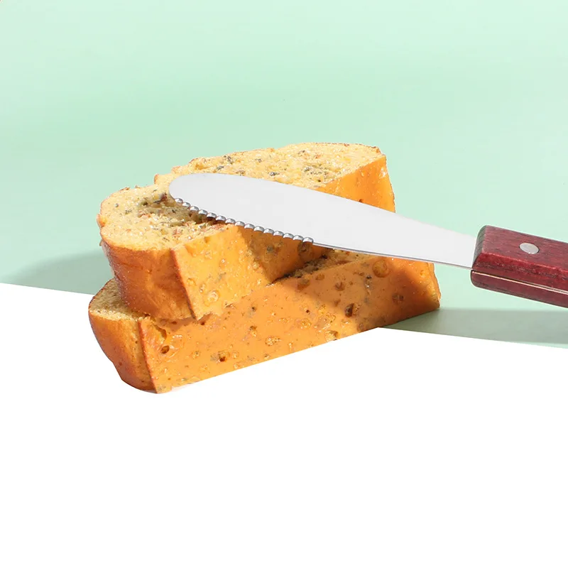 Sandwich Spreader Butter Cheese Slicer Knife Stainless Steel Wide Blade Spatula with wood Handle  Kitchen Supplies