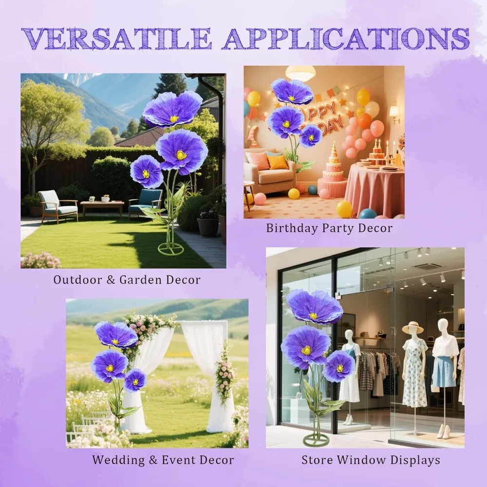 Украшение из гигантских искусственных цветов-Огромные цветы для свадьбы, домашнего и наружного декора, 3 шт. Реалистичные искусственные цветы для дома, офиса