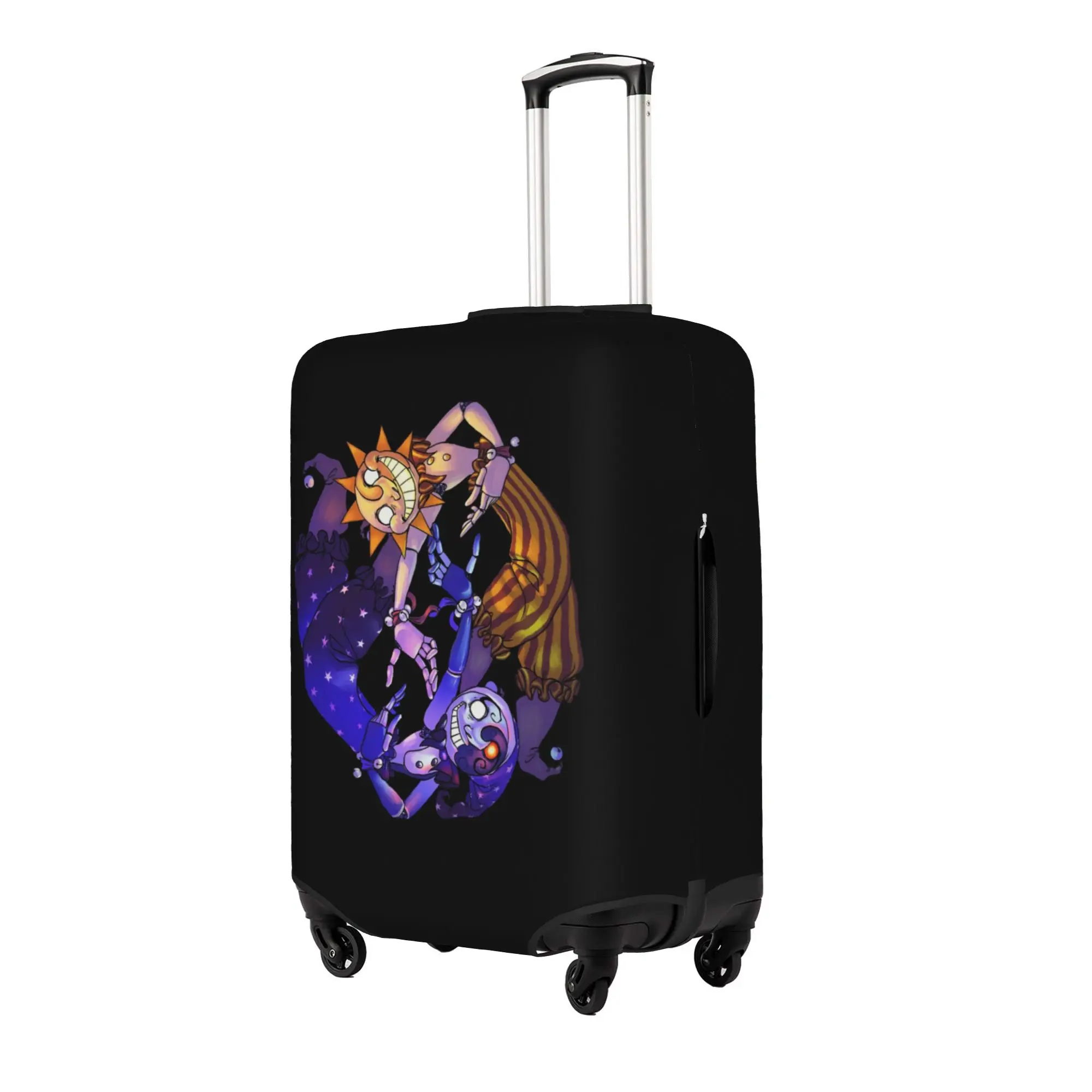 Sun And Moon FNAF Security Breach Suitcase Cover Elastic Sundrop Moondrop Travel Luggage Covers for 18-32 inch