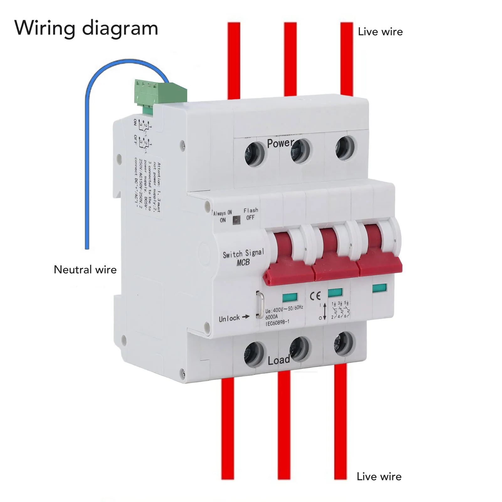 Miniature Circuit Breaker 35mm Rail Installation  Circuit Breaker 3P AC400V Quick Response PC Network Control for Factory