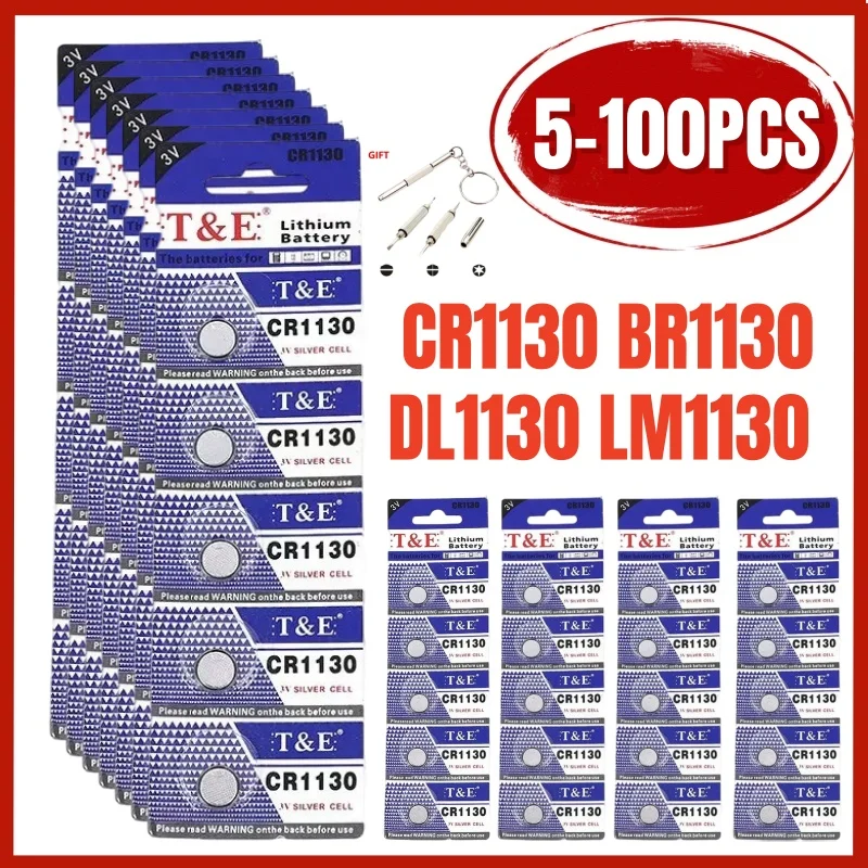 5-100PCS 3V CR1130 Lithium Button Battery KL1130 BR1130 LM1130 DL1130 CR 1130 Coin Cell Watch Batteries for Toys Remote